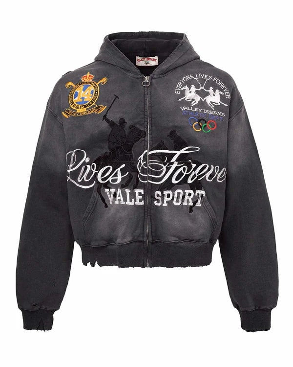 Vale Zip Up Blackrock Black