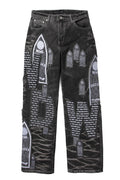 Who Decides War Motif Denim Black