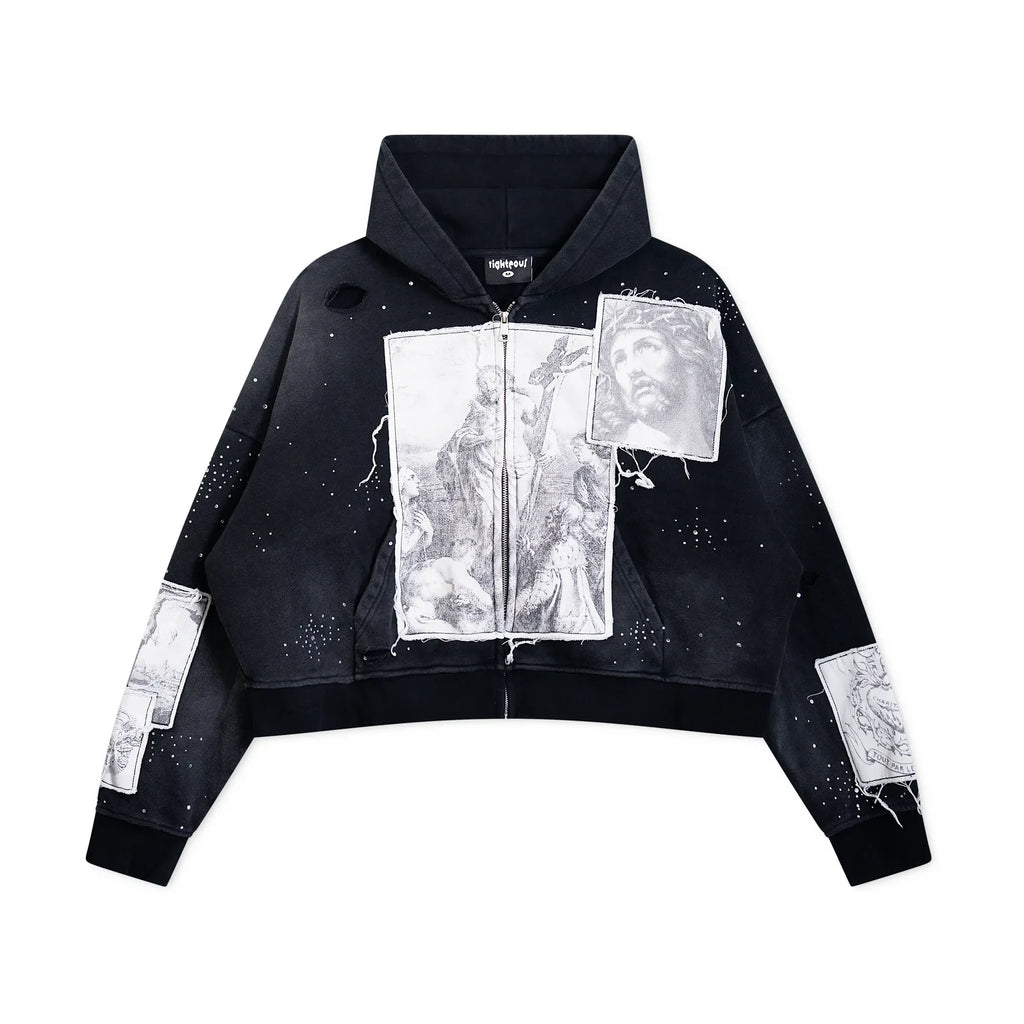 Righteous Divine Canvas Zip Up Black