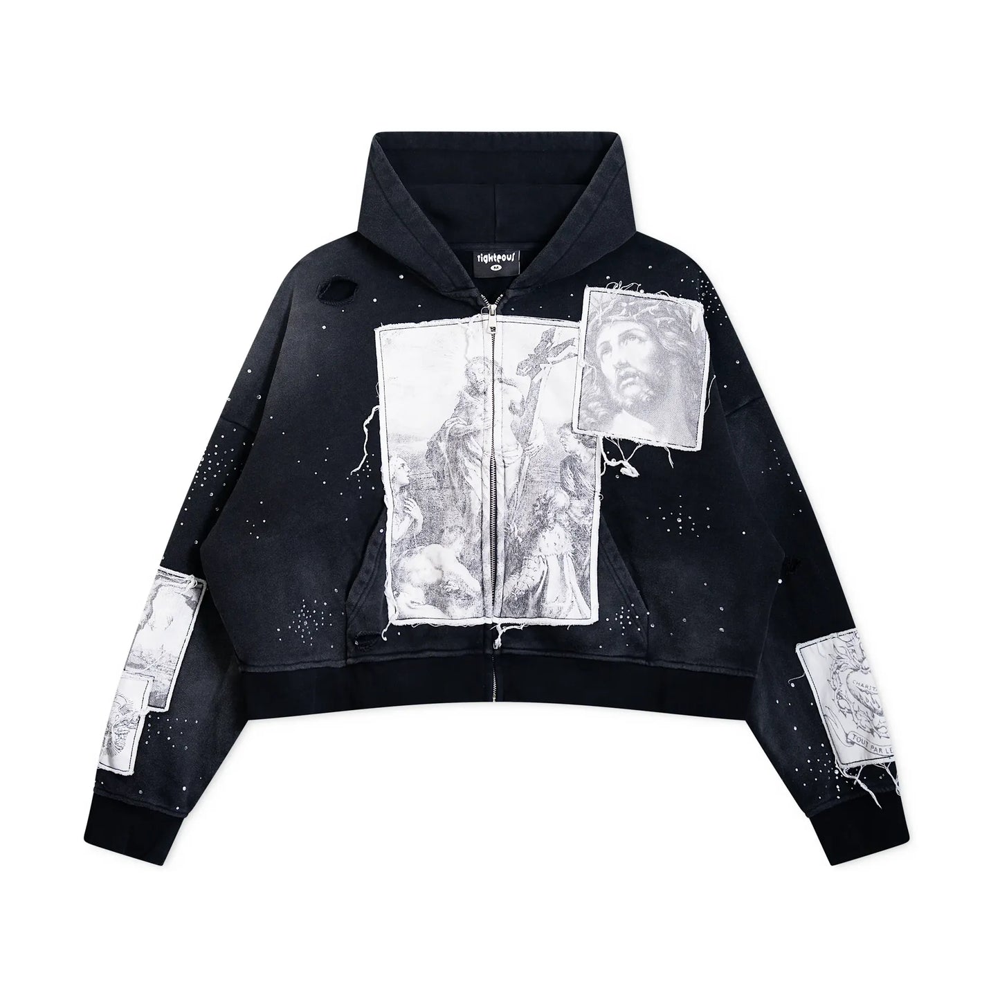 Righteous Divine Canvas Zip Up Black