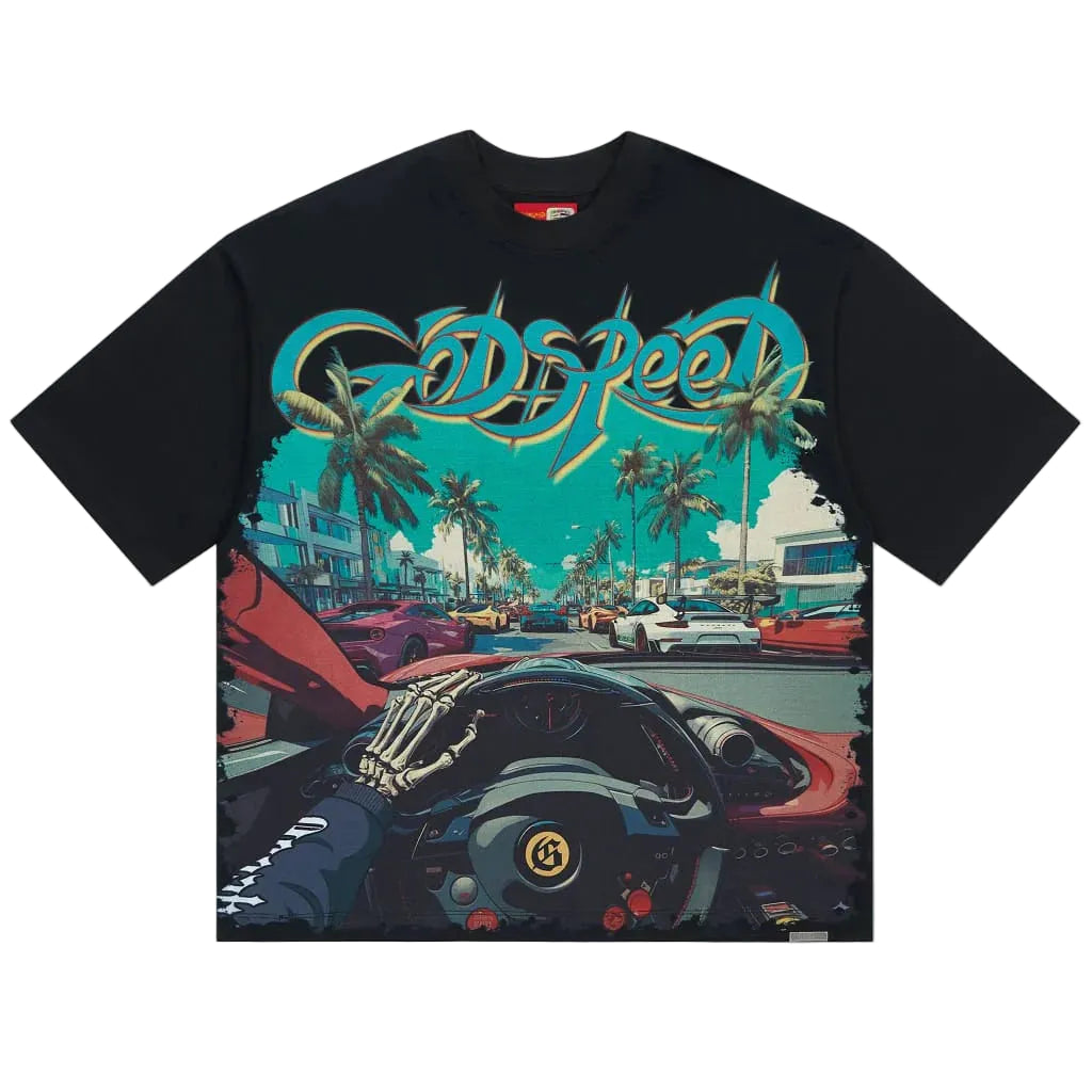 God Speed Tee Power Steering Black