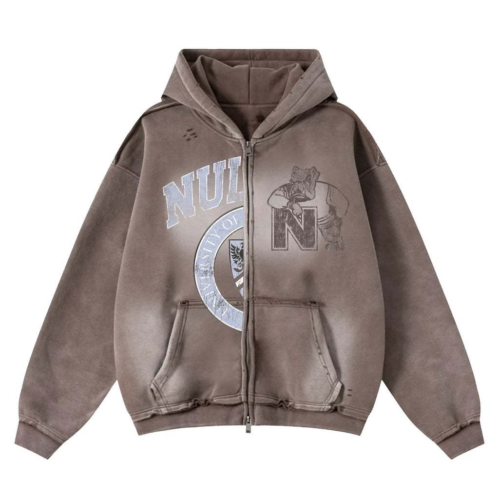 Nulli University Zip Up Brown