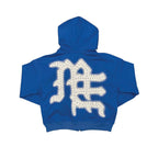 Mixed Emotions Never Die Zip Up Hoodie Blue