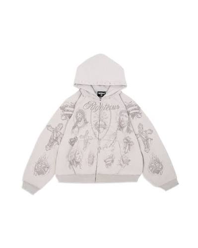 Righteous Tatted Believer Zip Up Grey