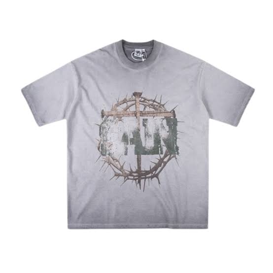 Saint Vanity Cross Tee Light Grey