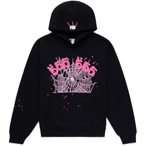 Sp5der Hoodie Angel Numbers Black/Pink
