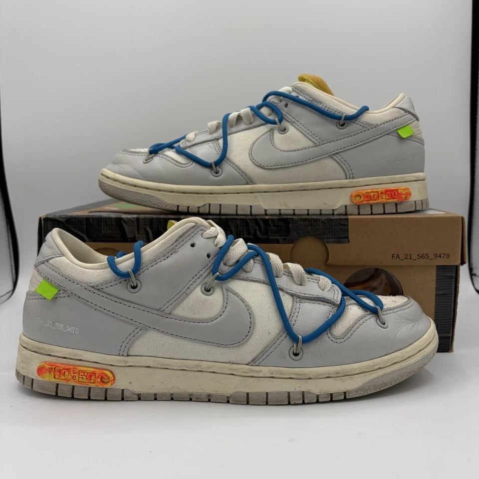 Nike Off-White Dunk Low Lot 10/50 Sail/Grey/Blue (Pre-Owned)