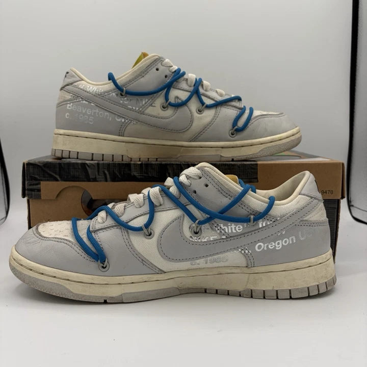 Nike Off-White Dunk Low Lot 10/50 Sail/Grey/Blue (Pre-Owned)