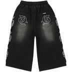 God Speed 3QTR Noir Studded Shorts Black