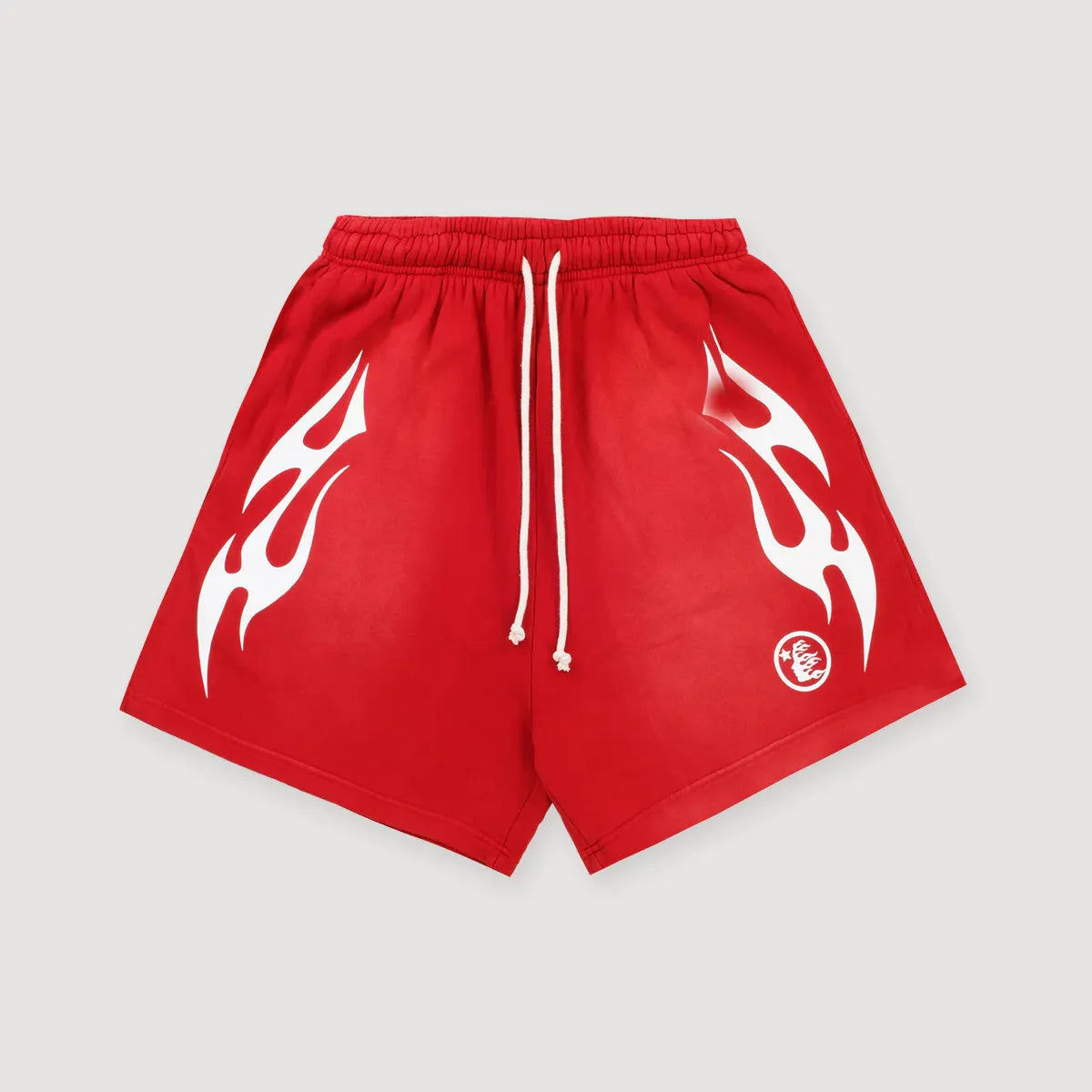 Hellstar Flame Shorts Red/White